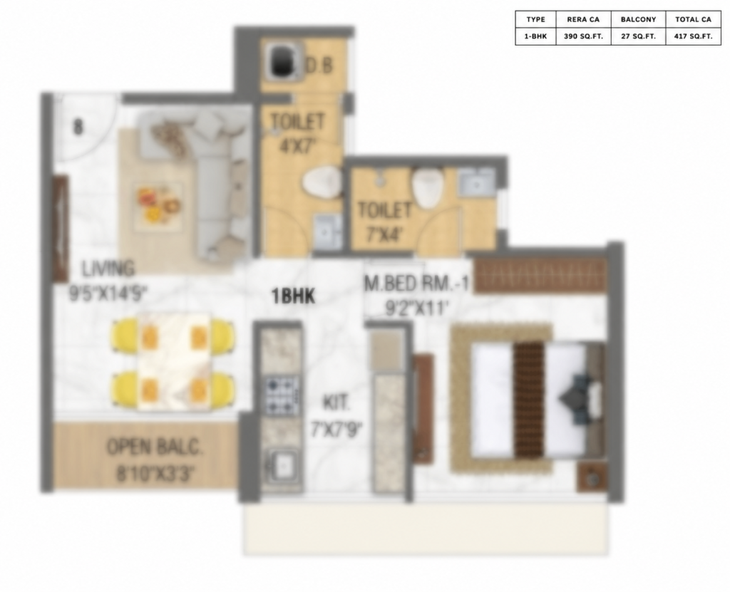 Today Upvan 1BHK Floor Plan